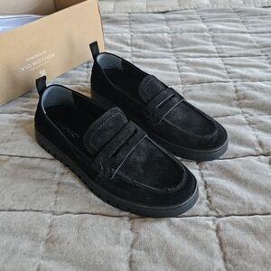 Vionic Womens Uptown Loafers Black Suede Size 8 Wide